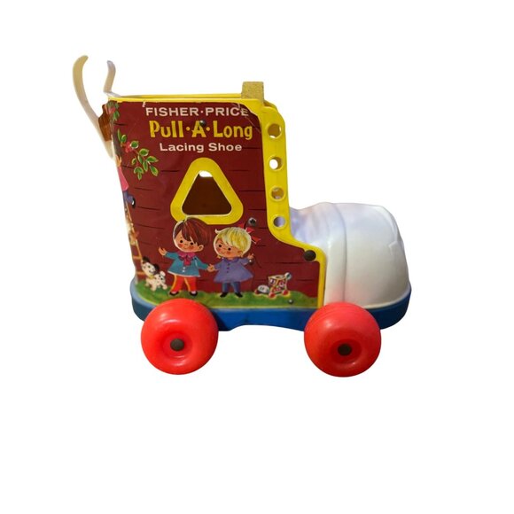 Vintage Fisher Price Pull-a-Long Lacing Shoe Used Fair Condition - Picture 2 of 12